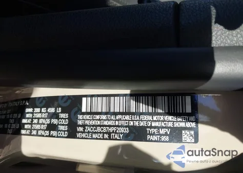 2017 Jeep Renegade Deserthawk 4X4 z USA, uszkodzony, nr VIN ZACCJBCB7HPF20933